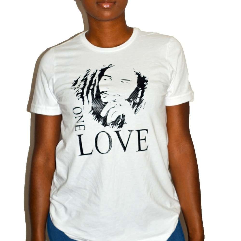 White One Love Graphic Tshirt
